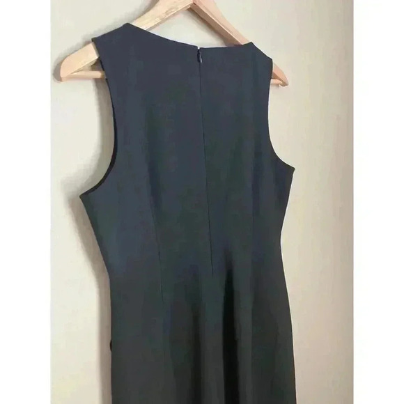 Theory Wrap-Effect Shift Dress in Good Wool Black Size 8 - Picture 12 of 13